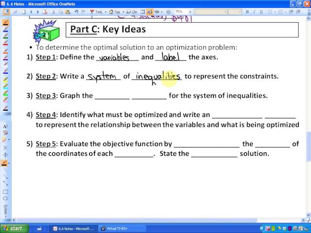 6.6: lesson 3, part C (Optimization Problems: Creating and Exploring Solutions)