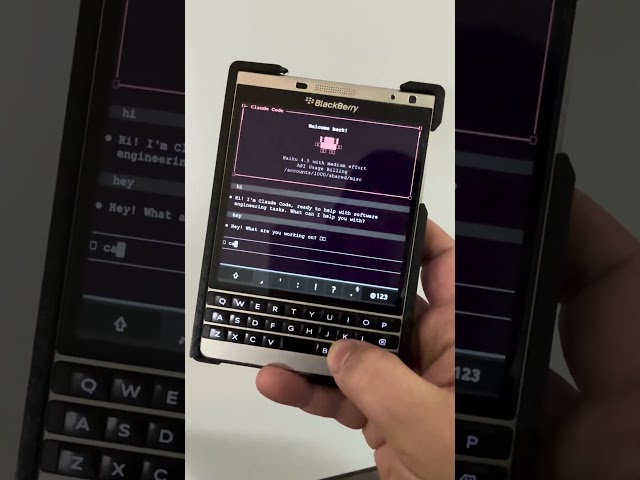 Claude code running on the Passport. #blackberry #ai #agents #future #programming
