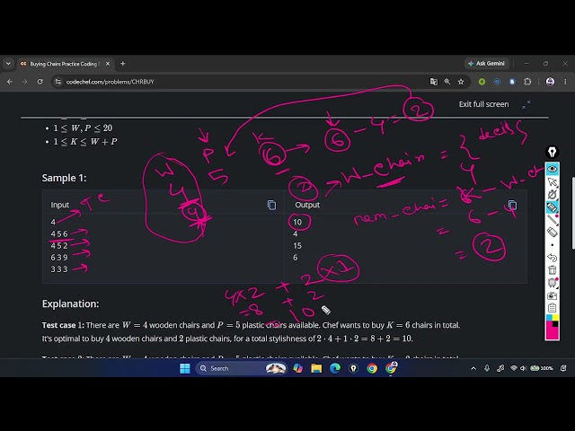 Buying Chairs | CodeChef Solution in C++ | Easy Greedy Approach | Competitive Programming