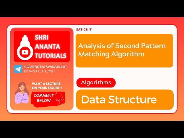 Analysis of Second Pattern Matching Algorithm #computerengineering  #datastructureandalgorithm