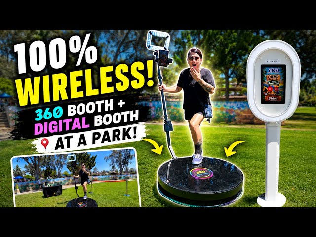 Wireless Photo Booth Setup at a PARK!  360 Booth + Digital Booth — No Outlets Needed!