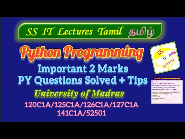 Python Programming Important Questions Madras University,PYQ 2 Marks,Tips#pythonprogramming#trending
