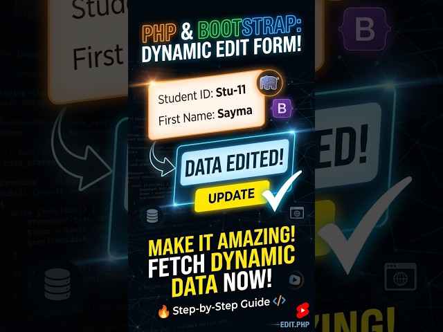 How to Create a Dynamic Edit Form in PHP & Bootstrap | School Management System