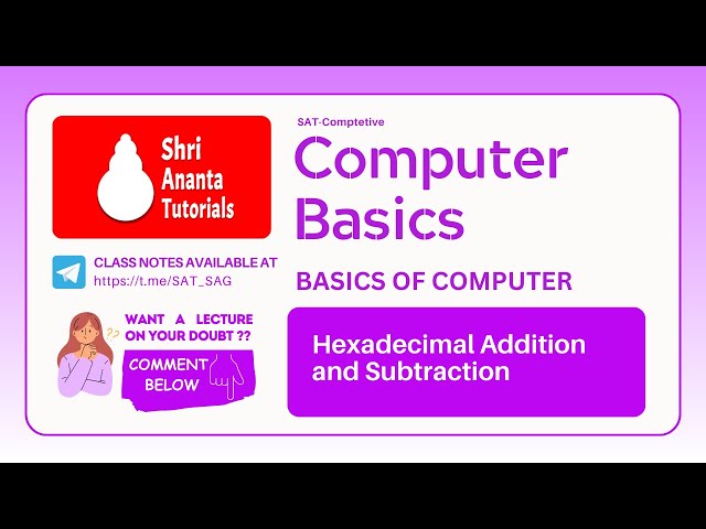 Hexadecimal Addition and Subtraction I Hexadecimal Number System I Subtraction using 15's Complement
