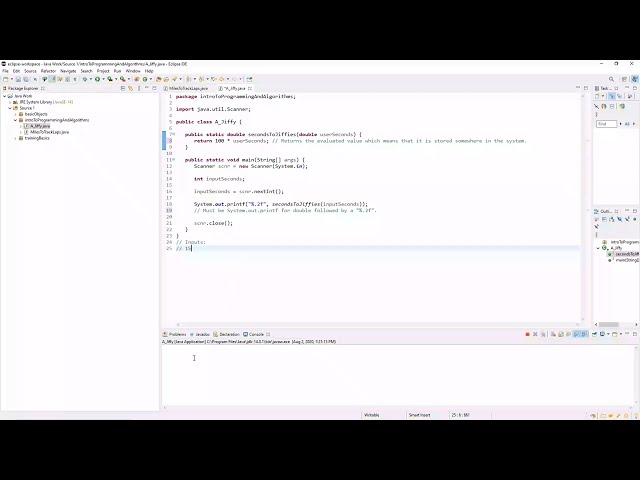 Java Lab: A Jiffy