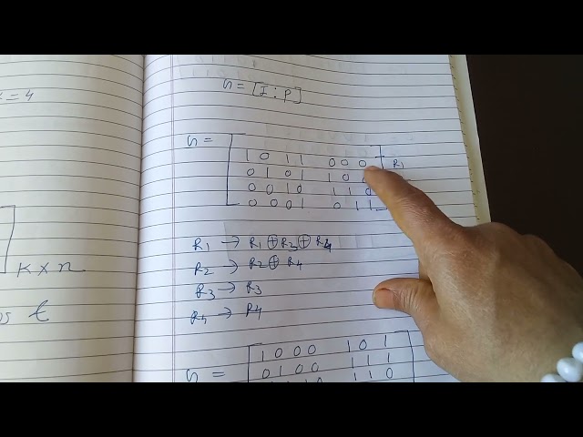 generator matrix method to obtain  cyclic code(7,4) with g(x)=X3+x+1