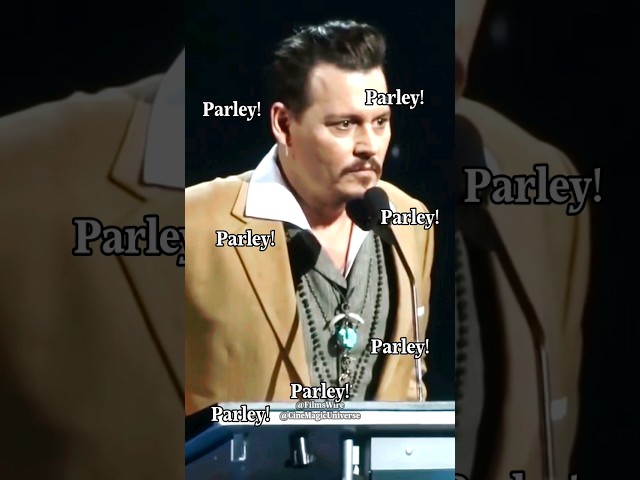 Johnny Depp forgets 'Parley!' like Jack Sparrow. 😂 #jacksparrow #Parley #shorts #johnnydepp