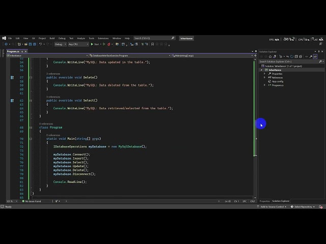 Interface: Abstract class, Regular Class, Main Class