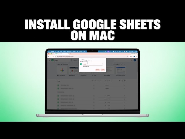 How To Install Google Sheets as App on Mac