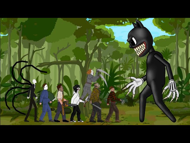 Trevor Henderson Cat vs Jason Voorhees, Michael Myers, Chucky, Pennywise, Freddy, Slenderman, Jeff