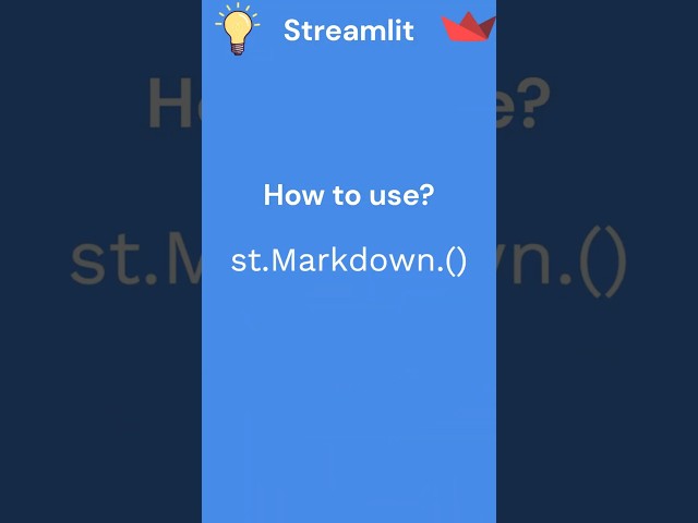 5 Streamlit tutorial St markdown
