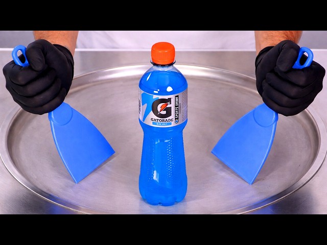 Blue Gatorade - Ice Cream Rolls | Satisfying Visual ASMR