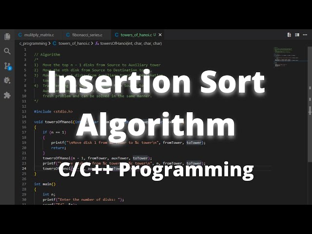 Insertion Sort Algorithm Tutorial | C/C++ Tutorial Sorting Algorithm