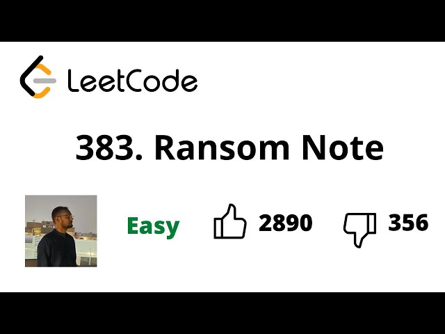 383. Ransom Note | Leetcode Daily Challenge August | 25-08-2022