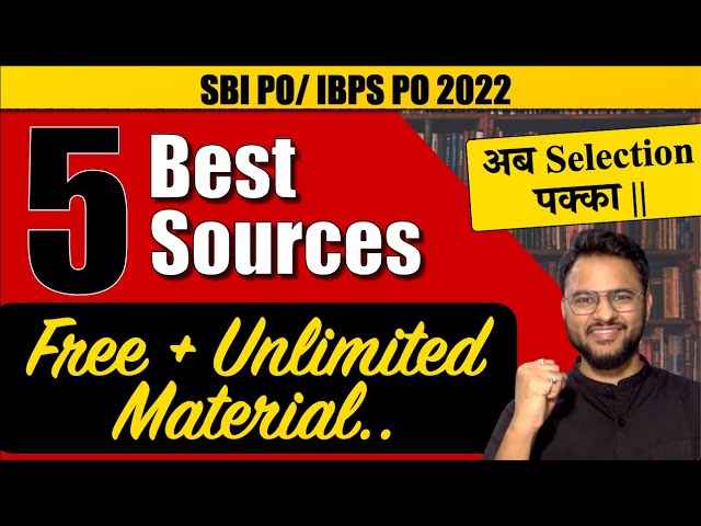 🔥5 Best Sources (Free Material) for SBI/ IBPS PO 2022 | How to become SBI PO 2022 #sbipo #ibpspo