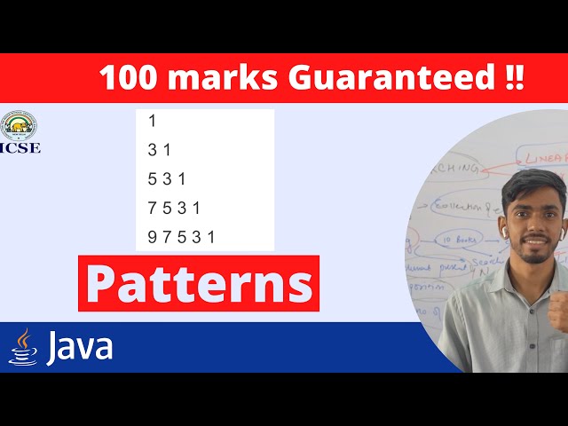 Patterns in Java Important triangle patterns class x ICSE computer applications
