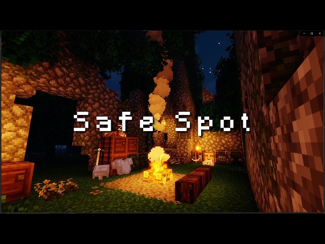 "A Safe Spot" | Minecraft C418 Music & Campfire Ambience