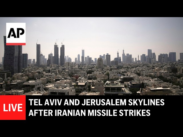 LIVE: Tel Aviv and Jerusalem skylines after Iranian missile strikes