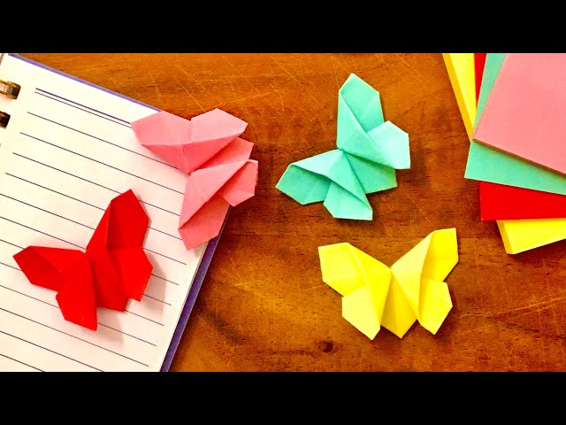 Easy Sticky Note Origami Bookmark Butterfly