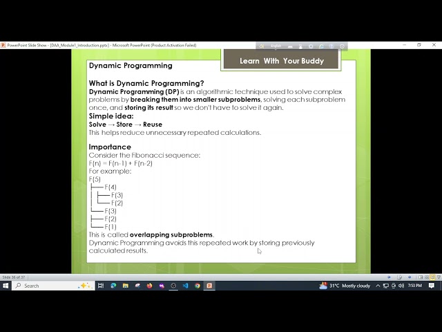 Tutorial:16 Dynamic Programming (DP) Explained | Algorithm Design & Analysis | DAA
