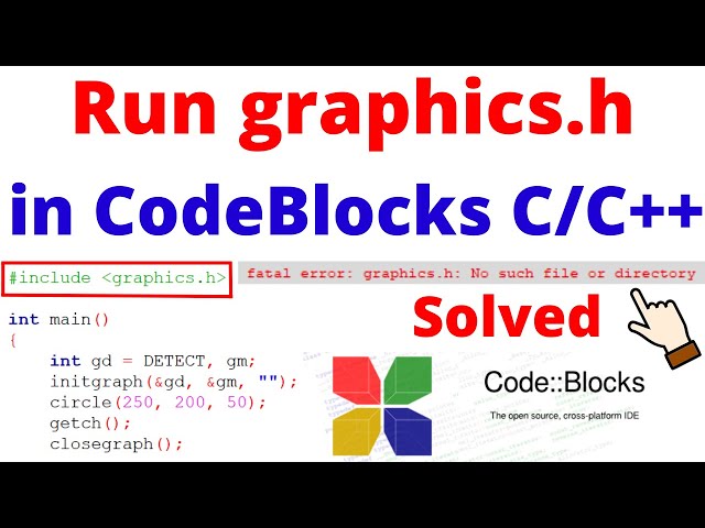 How to Setup graphics.h in CodeBlocks 2023 | How to Run Graphics Program in C/C++ CodeBlocks V20.03