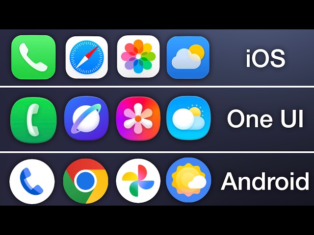 iOS 27 Beta vs One UI 8.5 vs Android 17 Beta Icons!