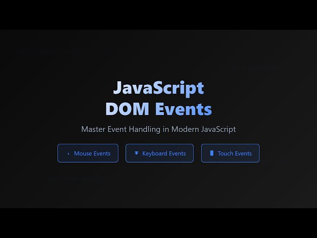 JavaScript DOM Events: A Beginner's Guide to Event Handling