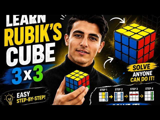 Rubik's Cube 3x3 Tutorial for Beginners (Under One Minute)😍#rubikscube #rubik #Rubik's Cube Tutorial
