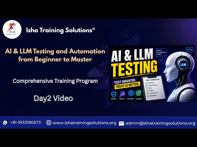 AI Testing Day2 video on 3rd July 2026.Contact/WhatsApp us on +91- 9133190573 to enroll
