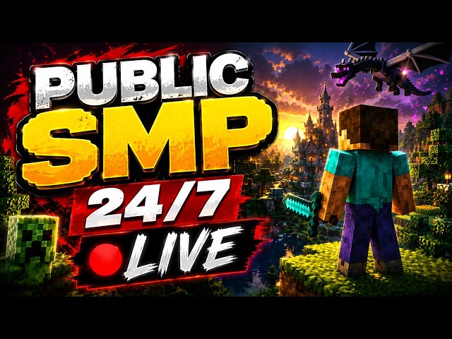🔴 Minecraft LIVE | Public SMP | Season 2  | Java + PE 24/7 | Road to 1000