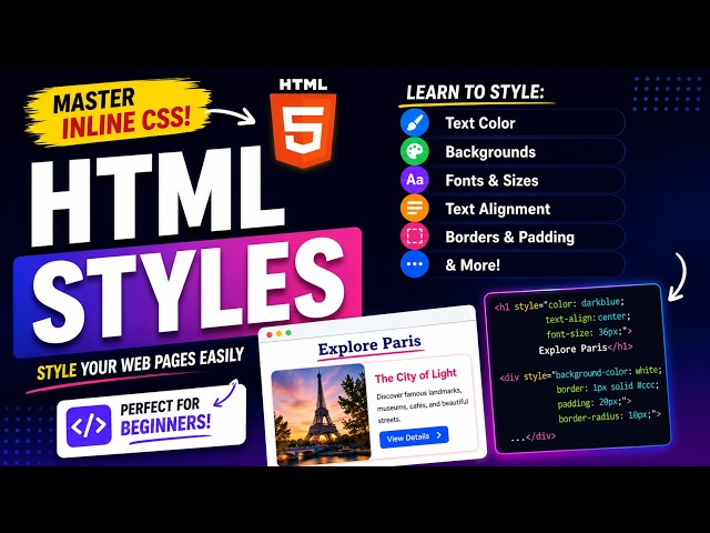 HTML Styles Tutorial for Beginners | Inline CSS with the Style Attribute