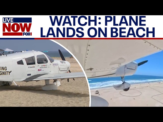 WATCH: Small plane makes emergency landing on California beach