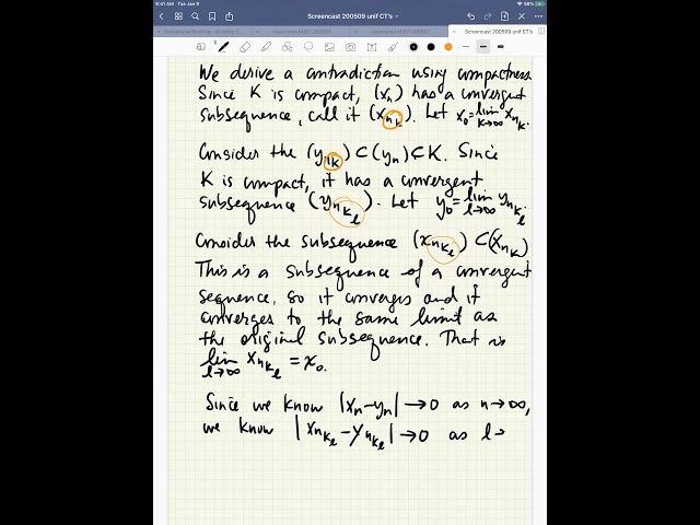 A Continuous Function on a Compact Set is Uniformly Continuous