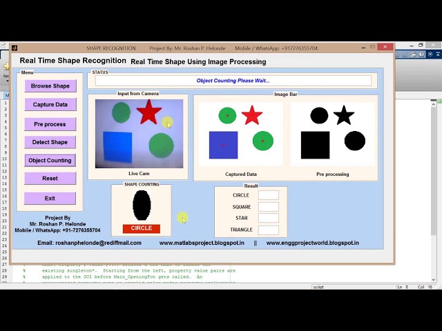 Real Time Shape Recognition using Image Processing Matlab Project Code