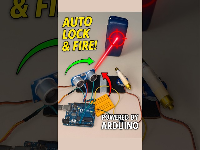 Auto Object Shooter Using Arduino 🔫 | Target Lock & Fire Project | #shorts