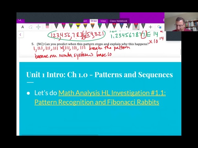 Math Analysis HL Unit 1 Video 3: Patterns, Sequences, and the Fibonacci Sequence