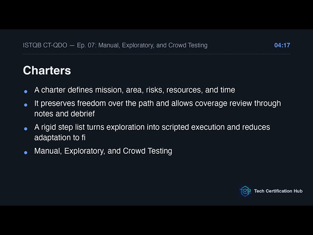 Manual, Exploratory, and Crowd Testing | ISTQB CT-QDO v1.0 — Ep. 07