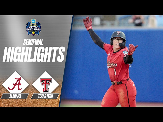 Texas Tech vs. Alabama: 2026 Women's College World Series semifinal | Extended highlights