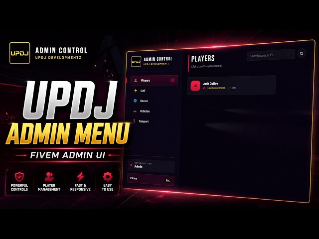 This Admin Menu Will Upgrade Any FiveM Server [UPDJ ADMIN MENU QB/ESX]