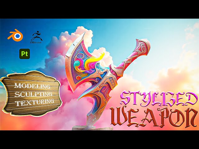 STYLIZED WEAPON DESIGNING LIVE STREAM #blender #Unblender #youtube