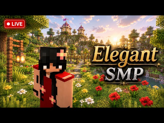 🔴 New Minecraft Public ElegantSMP Season 3 🎀❤ ||  JAVA + BEDROCK 24/7 LIVE || Day- 16