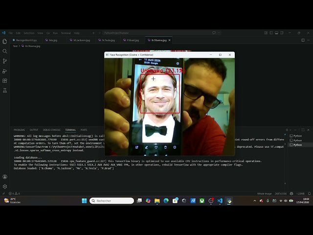 Real-Time Face Recognition with 1 Image (DeepFace AI Demo) | Python Project | No Training Required