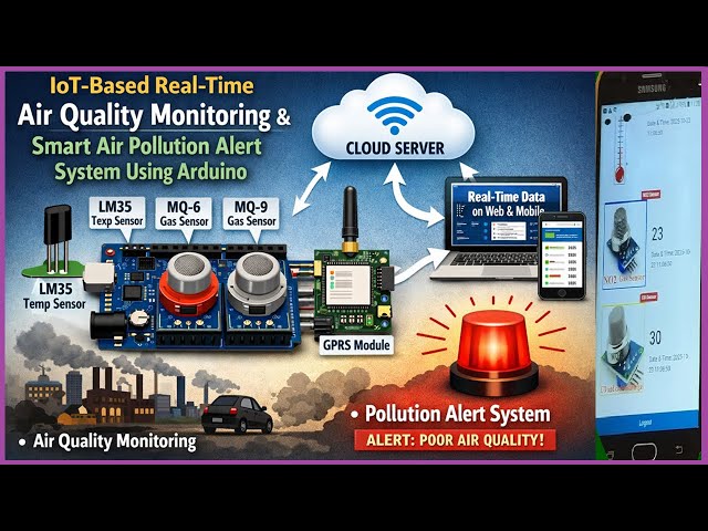 IoT-Based Real-Time Air Quality Monitoring & Smart Air Pollution Alert System Using Arduino and GPRS