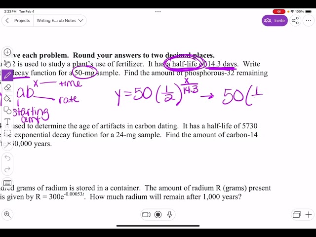 Writing Exponential Equations and  Word Problems