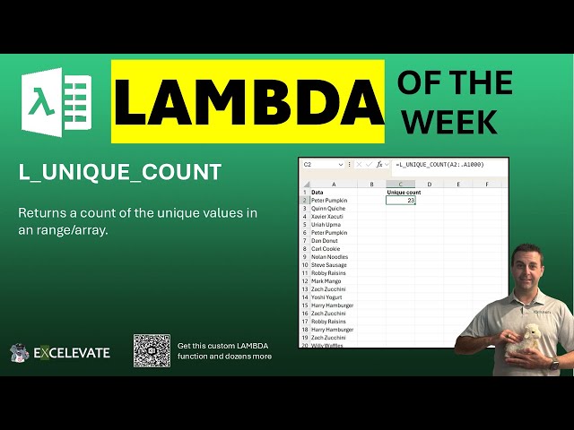 LAMBDA of the Week: L_UNIQUE_COUNT - 2/20/2026 [FREE WORKBOOK!]