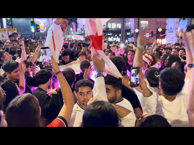England Fans Celebrate After Win Against Norway