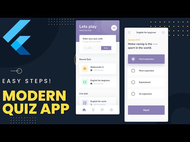 Master Flutter UI - Modern Quiz App | Questions Screen