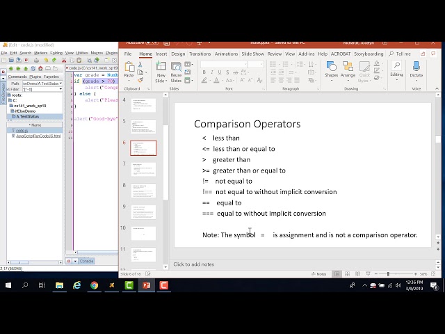 12c. JavaScript Comparison Operators
