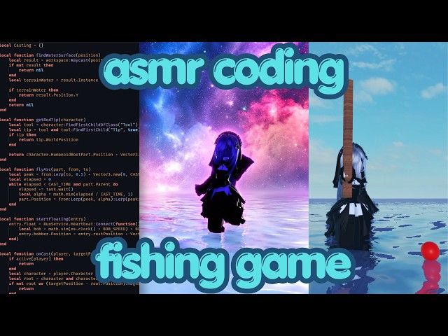 asmr coding - cozy fishing game in roblox (part 1)