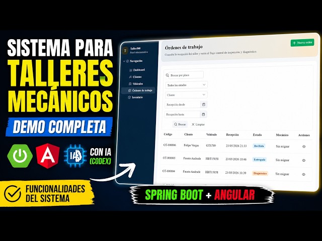 System for Mechanical Workshops with Spring Boot + Angular + AI (Codex) - Demo and Functionalities
